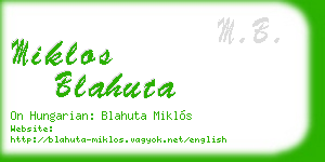 miklos blahuta business card